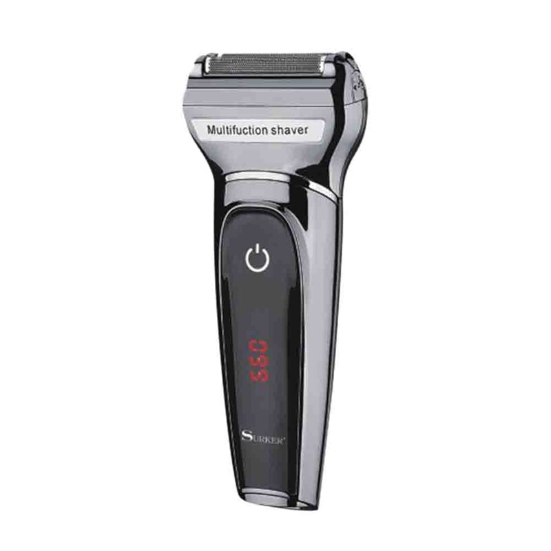 Surker Sk-903 Multifunktions Rasierer 3 in 1 Elektrische Kolben Rasiermesser Lcd Digital Haar Haarschneidemaschine Usb Ladung Ecke Nase Haar Tr: Schwarz