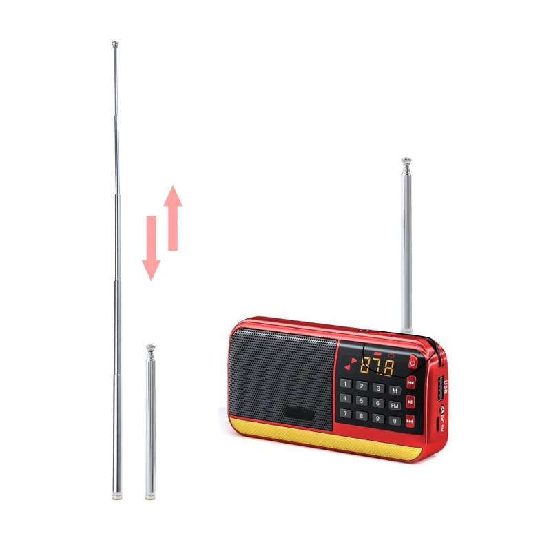 80mm Length 5 Section Telescoping Stainless Steel FM Radio Antenna Receiver Telescopic Aerial For Radio Equipment