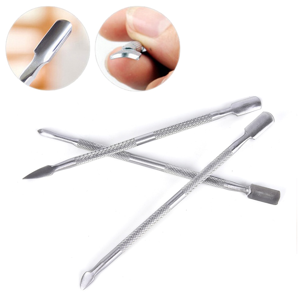 Rvs Nail Gereedschap 1Pc Nail File Cuticle Lepel Remover Manicure Trimmer Cuticle Pusher
