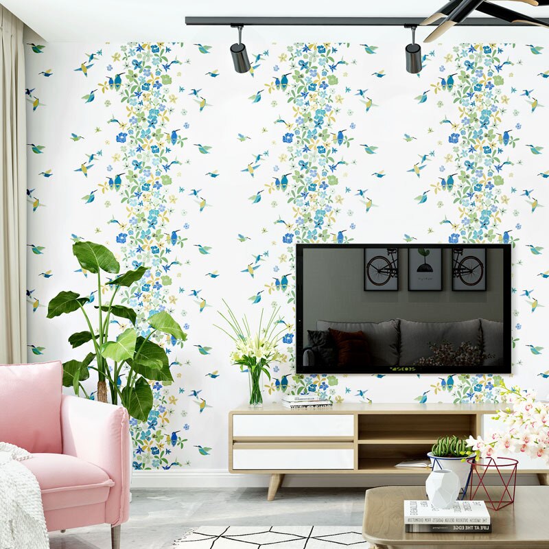 Hipster Wallpaper Artistic Modern Simple Pastoral Style Japanese Small Floral Warm Bedroom Living Room Nordic Wallpaper