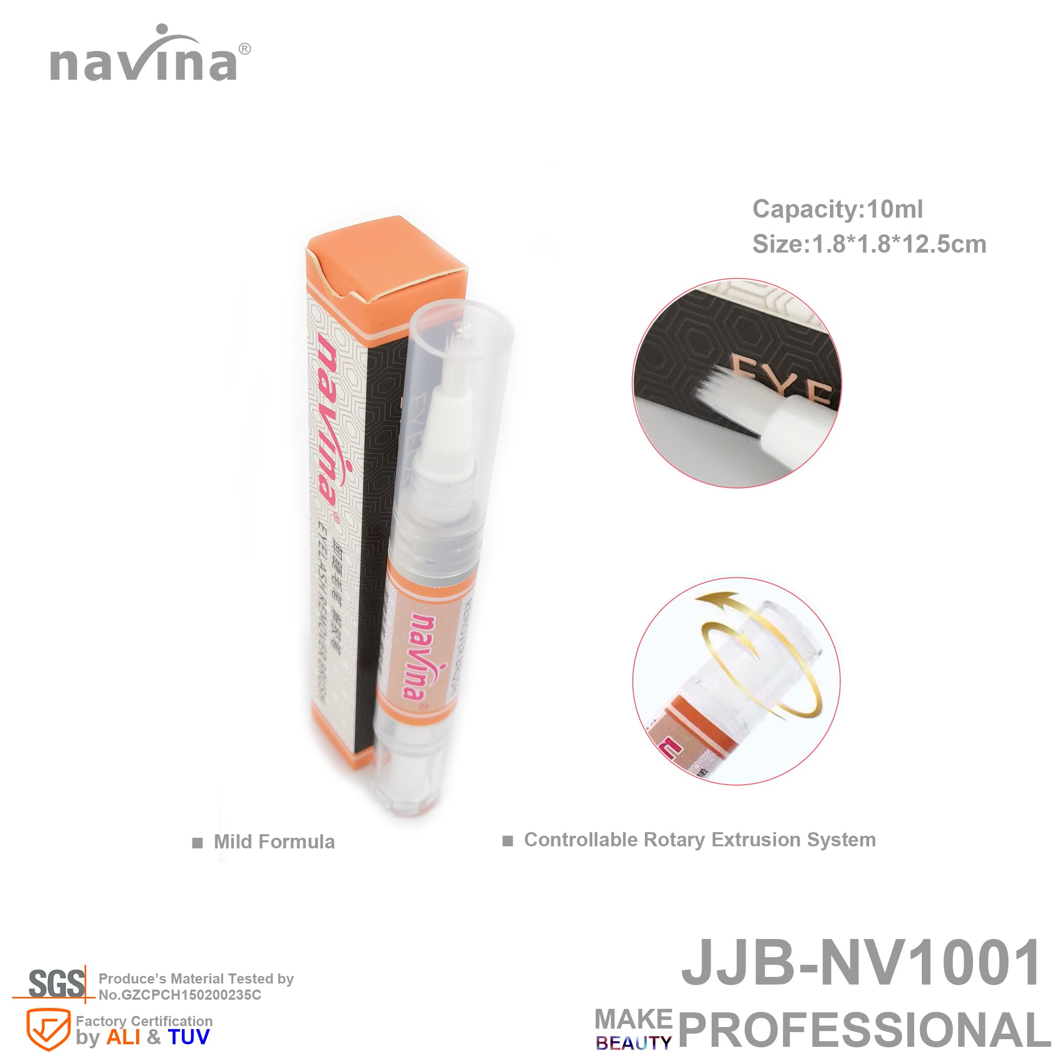 Navina Pen Remover Voor Valse Wimper Extension Verwijderen Lijm Eenvoudig Werk Hoge Efficiëntie 10 Stks/set