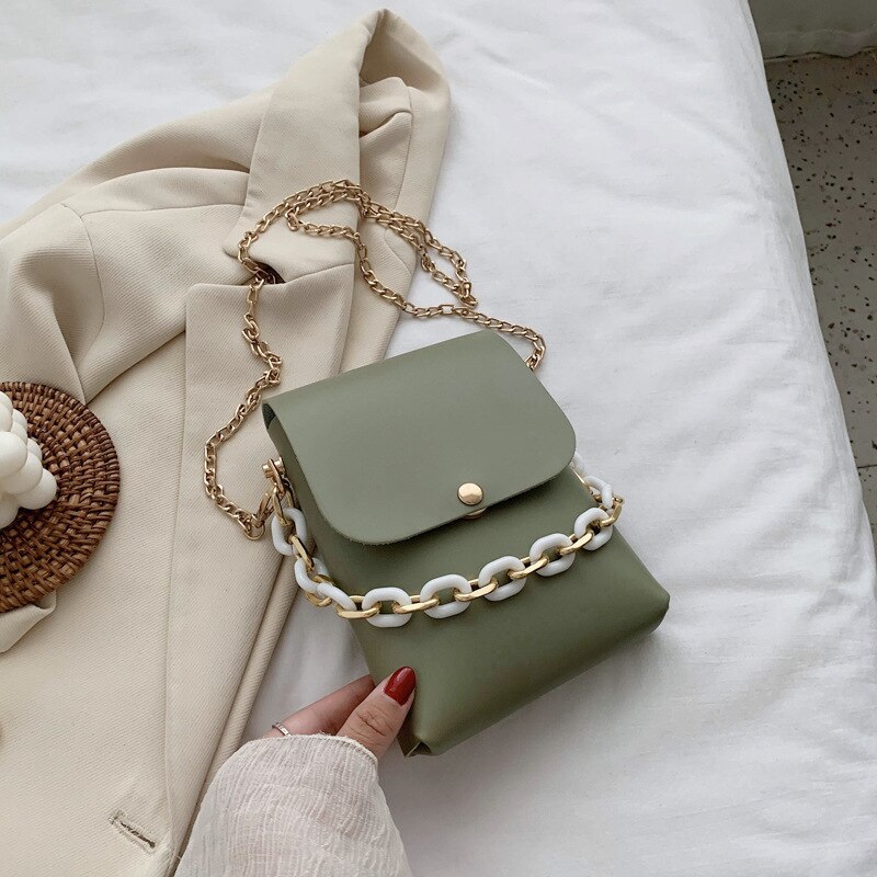 Nuovo mini Donne messaggero Borse casuale di Spessore Moda Catene Borse A Spalla di Alta Qualità sacchetto di Frizione Del Progettista Borsa con Tracolla per Le Signore: verde