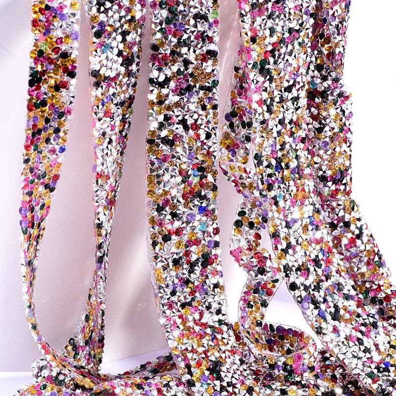 1 Yard/Lot Breedte 15 M Vele Kleuren Steentjes Banding Kristal Zilveren Steentjes Trim Banding Riem Rhinestones Trimmen Diy b3838