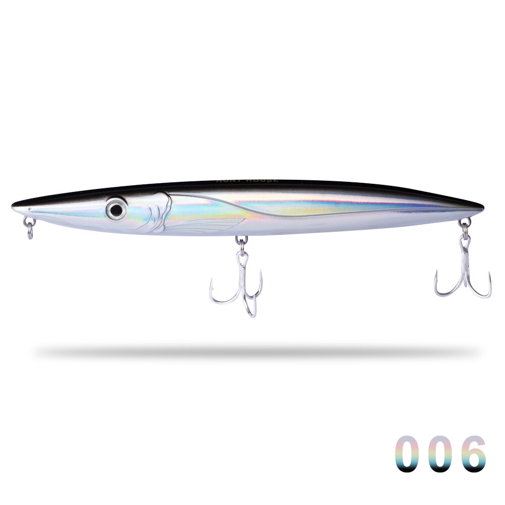 Hunthouse Espetron leurre walk dog pencil lure 195mm 44g long cast pencil stickbait fishing leerfish and bluefish topwater lures: 006