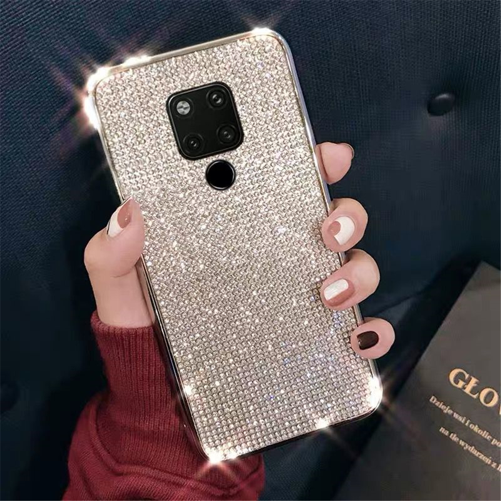 Funda de teléfono de lujo con diamantes brillantes para Huawei P40 P30 P20 Lite Mate 10 20 30 Pro V20 V30 PRO funda trasera de silicona suave con diamantes de imitación