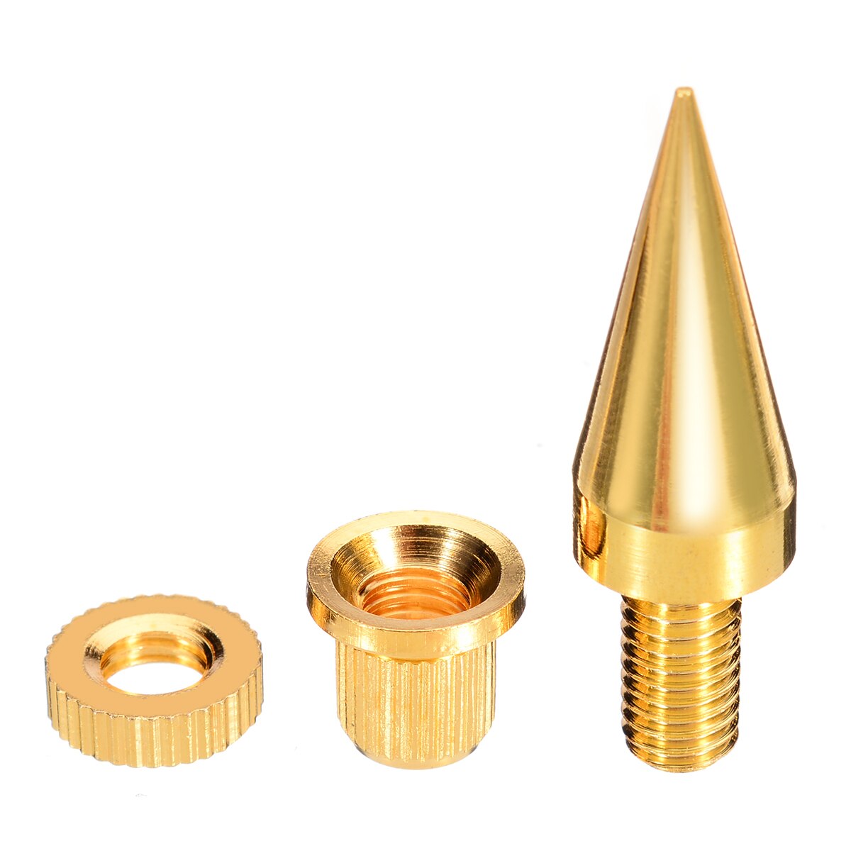 8sets M6*36 Golden Speaker Isolation Spike Copper Isolation Cone Stand Feet+Base Pads Floor Discs Mayitr