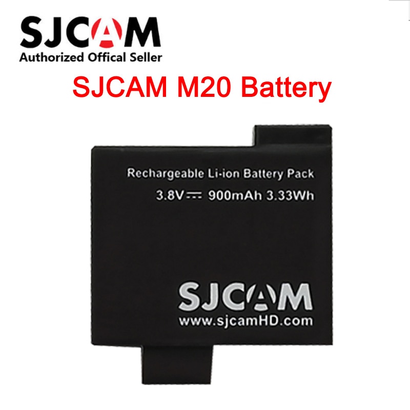Originele SJCAM 3.8 V 900 mAh 3.33Wh Ion Batterij Zwart voor SJCAM M20 Sport Camera batterijen