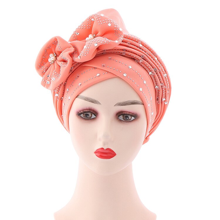 foulard femme africaine chapeau africain femme chapeau femme Bonnets pour Les Femmes Déjà Automatique Gele Hijab Aso Ebi Tête Écharpe Bandeaux Turban Chapeau pour Les Femmes Africaines Automatique Gele Aso Oke: Watermelon Red
