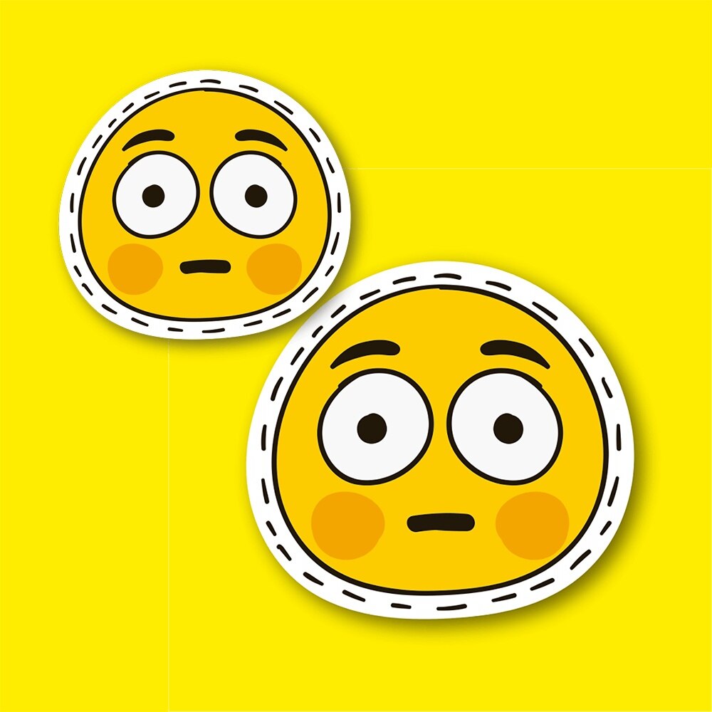 Blushes Glow Emoji Laptop and Phone Sticker-Decal 5cm and 3cm 2'li Set