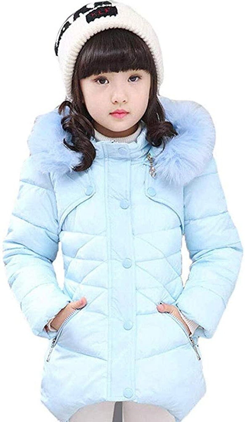 Chaquetas para niños y niñas, abrigo con capucha, Cuello de piel, chaqueta cálida de invierno, Parkas deportivas