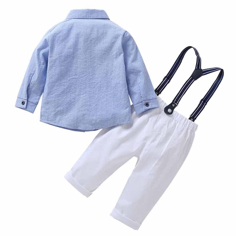 Baby Jungen Hochzeit Anzüge freundlicher Kleidung Kleinkind Formale Anzug freundlicher Tragen Bluse Overall Krawatte 3 stücke setzt Jungen Outfit Baby kleidung
