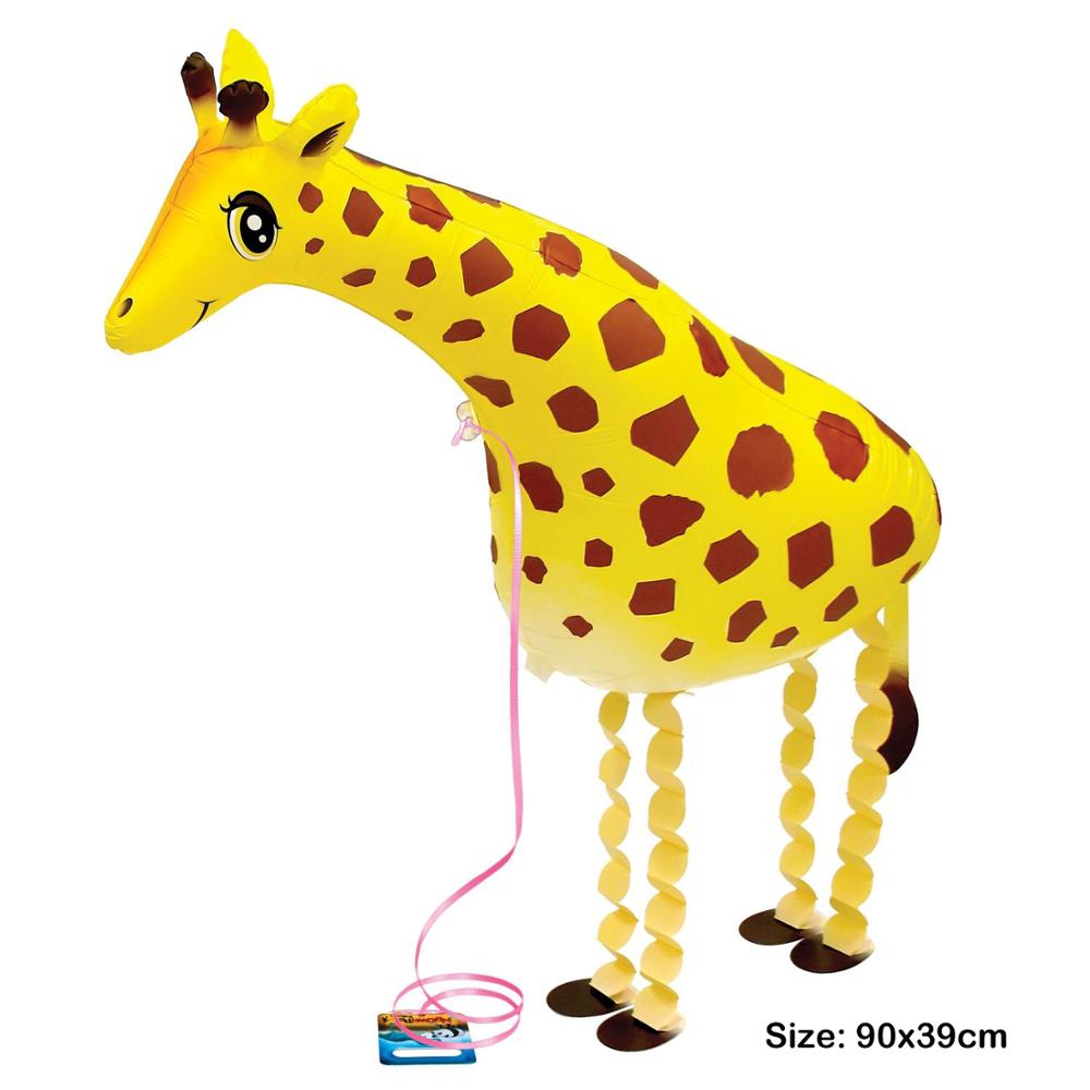 Chodzące zwierzę balon z helem dla dzieci artykuły do dekoracji na imprezę uroczy pies/dinozaur balon foliowy na urodziny i bociankowe zabawki prezentowe: Giraffe