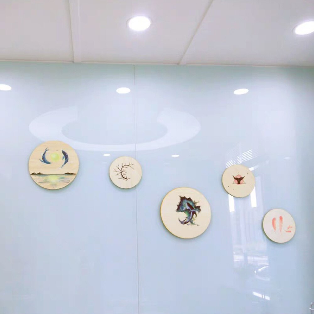 50pcs Wooden DIY Wafer Small Round Disc Diy Wooden Small Wafer: Default Title