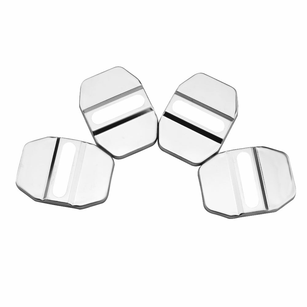 Xburstcar 4Pcs/Set Car Door Lock Protection Cover Case for Fiat 500X 500 X Accessories: Stainless Silver