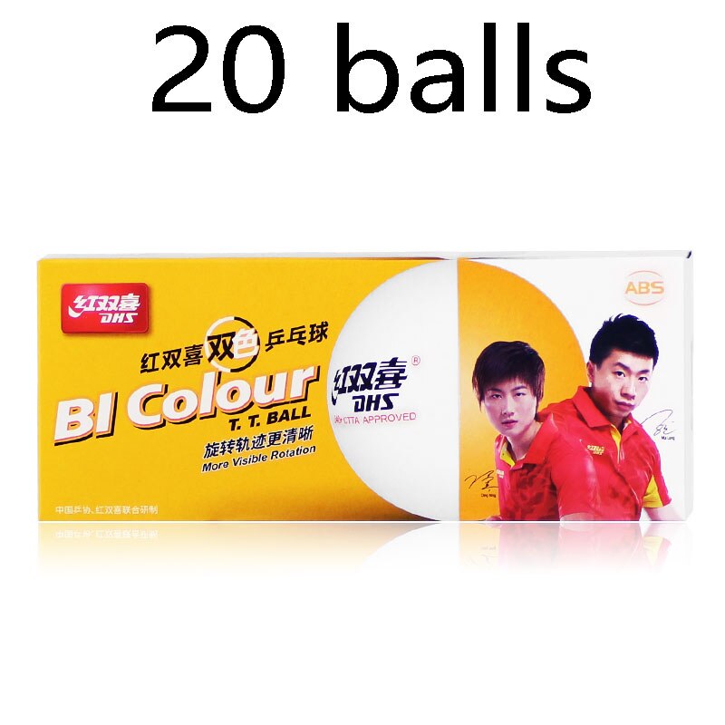 DHS BI kolorowe piłeczki robić tenisa stołowego (dwukolorowe, chiny Super liga, szwem ABS 40 + kulki) plastikowe piłki robić świst-ponga: 20 balls