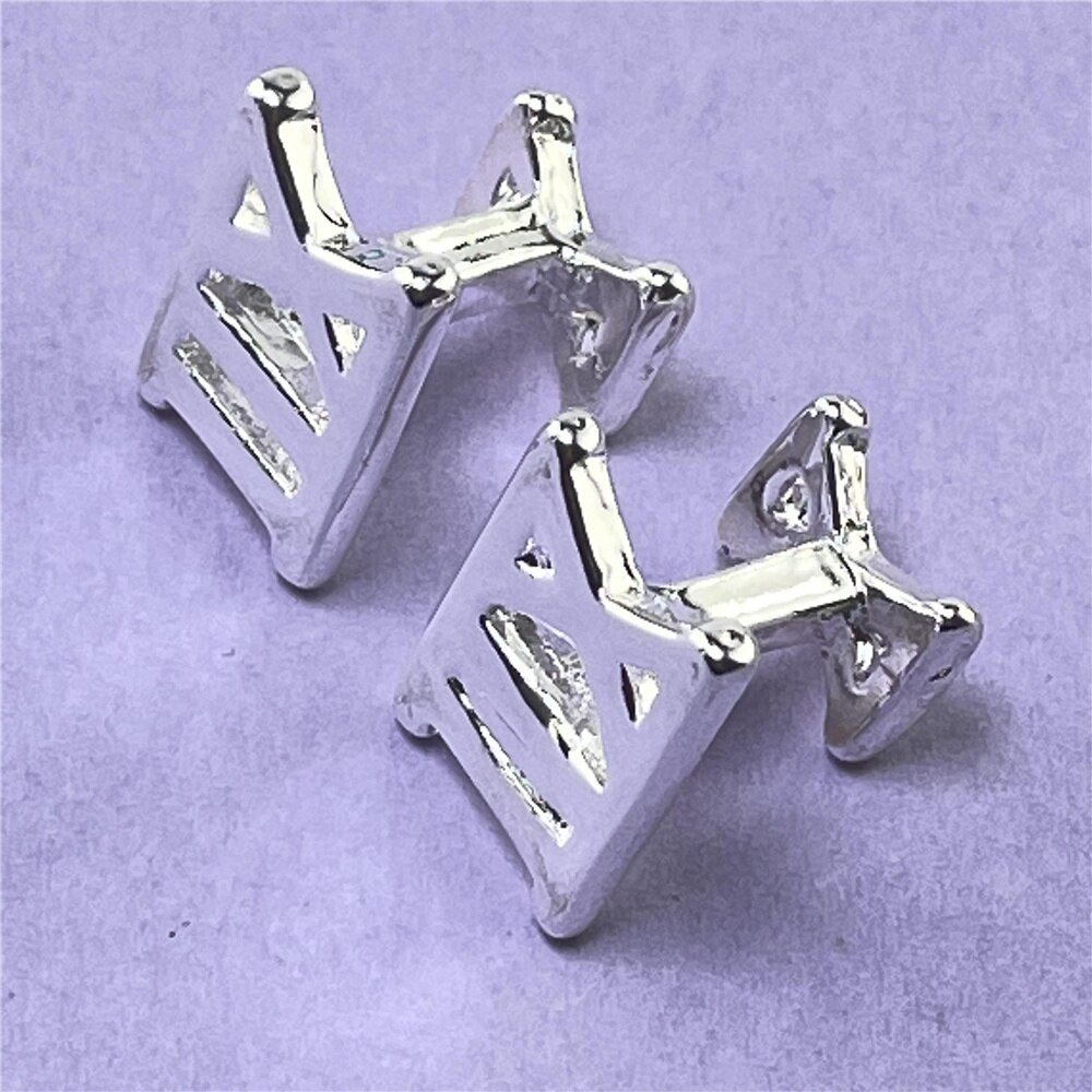 925 Zilveren Manchetknopen Hollow Romeinse Vierkante Knoppen Sieraden