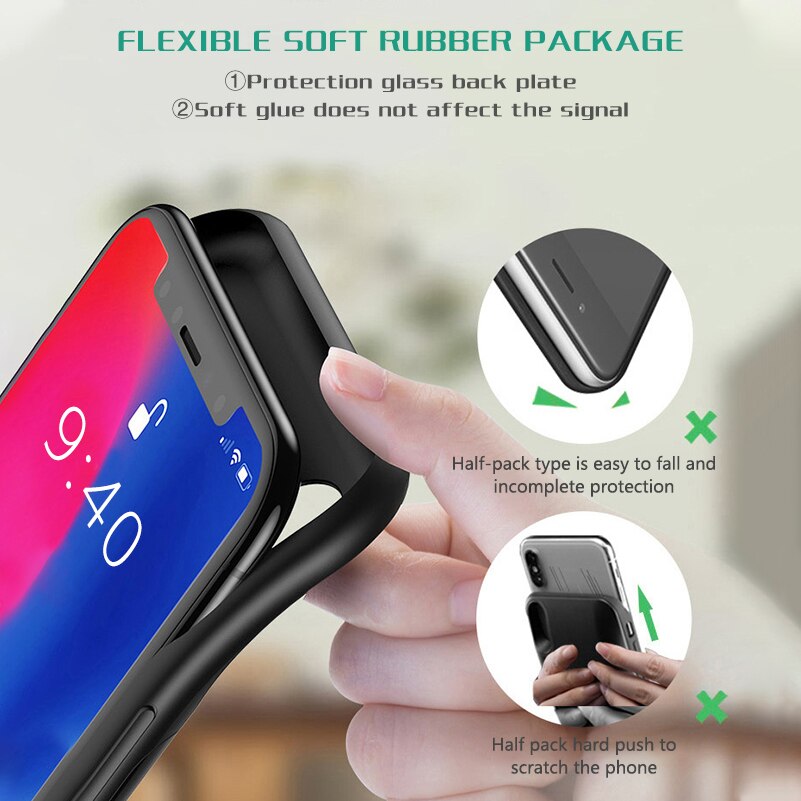 Funda de batería inalámbrica para móvil, carcasa de carga inalámbrica Qi para iPhone 6 s 6 s 7 8 Plus