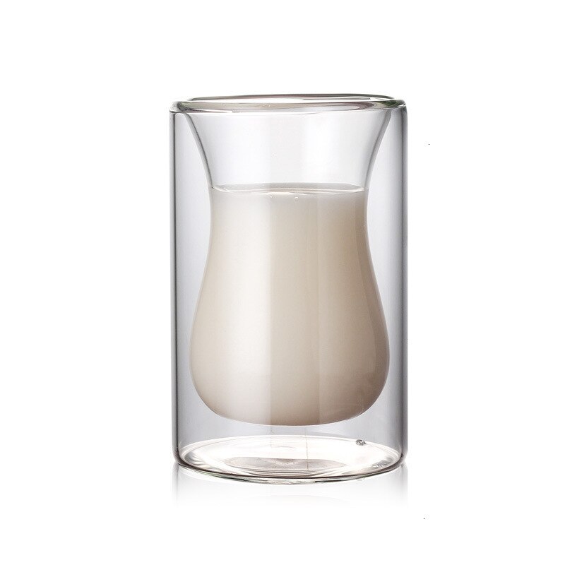 Mug à café Double paroi Transparent résistant à la chaleur, tasse à café, Cappuccino, lait, jus de thé, tasses de café, verre de vin, petit déjeuner: 1PC