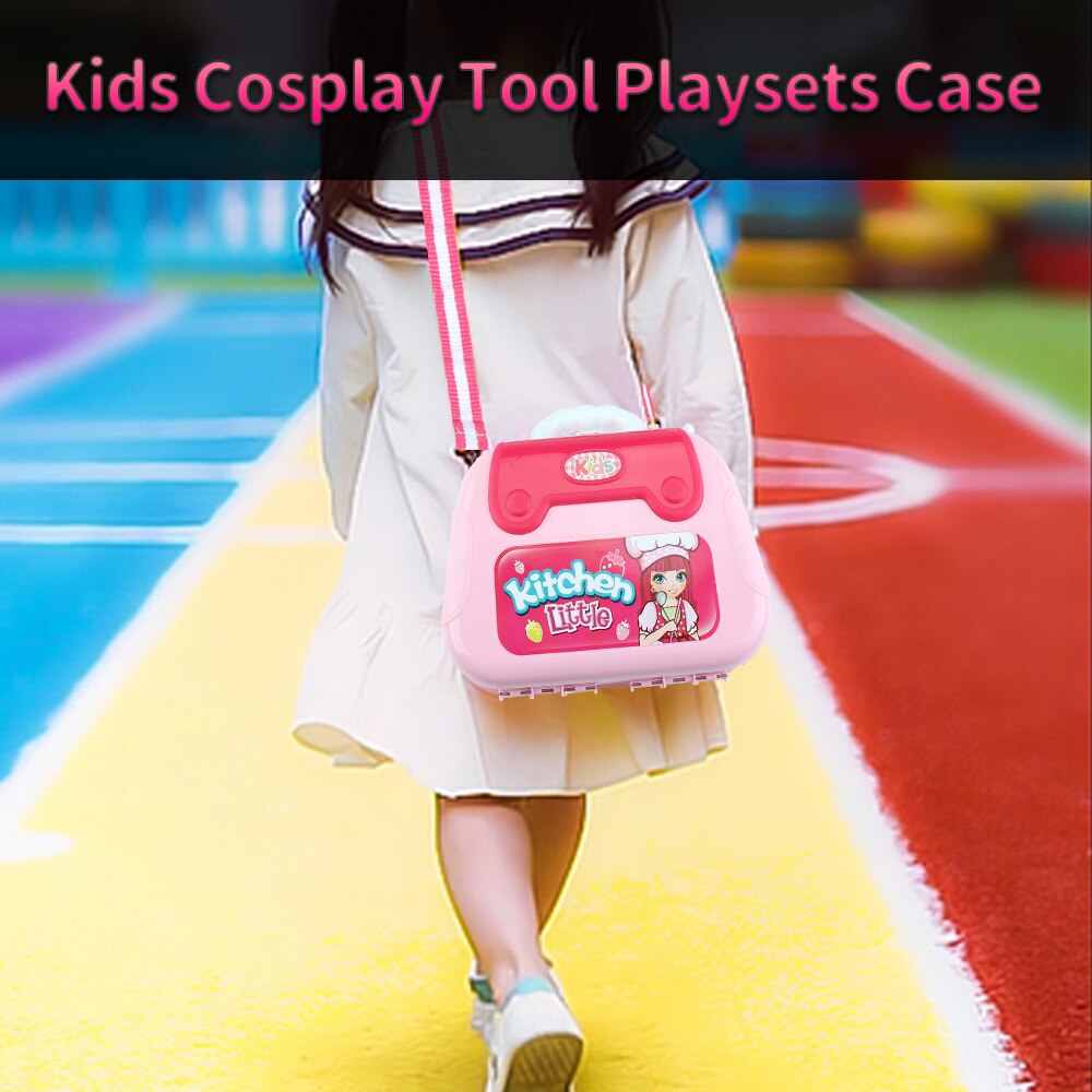 Kinderkeukengereedschap kookspeelgoed koffer make-up speelsets ambachtsman fantasiespel keukengereedschap koffer 27- delige set speelgoed cosplay gereedschap