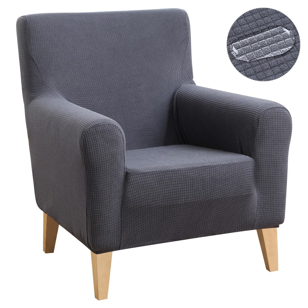 Moderne effen jacquard elastische bankzithoesbeschermer, wasbare hoes, universele bankhoes voor 1 persoon, woondecoratie: C