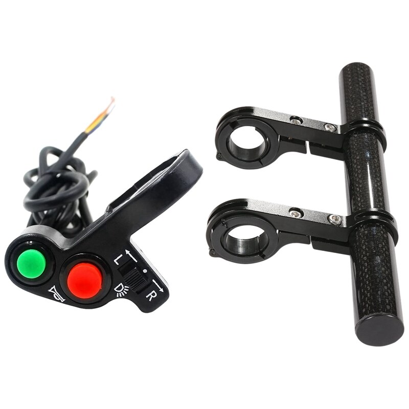 Fietsstuur Expander Dubbele Stuur Expander Carbon Fiber Fixed Frame Met Motorfiets Stuur Schakelaar: Default Title