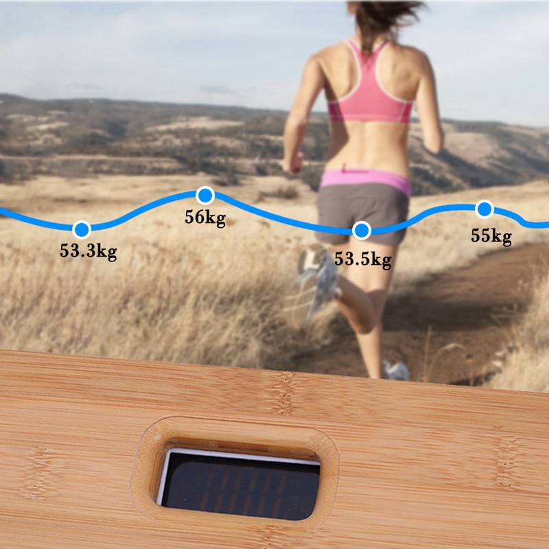 Smartbody skalaer træ skridsikre badeværelse vægt skala led display tilbage lys husstand sundhed vægt