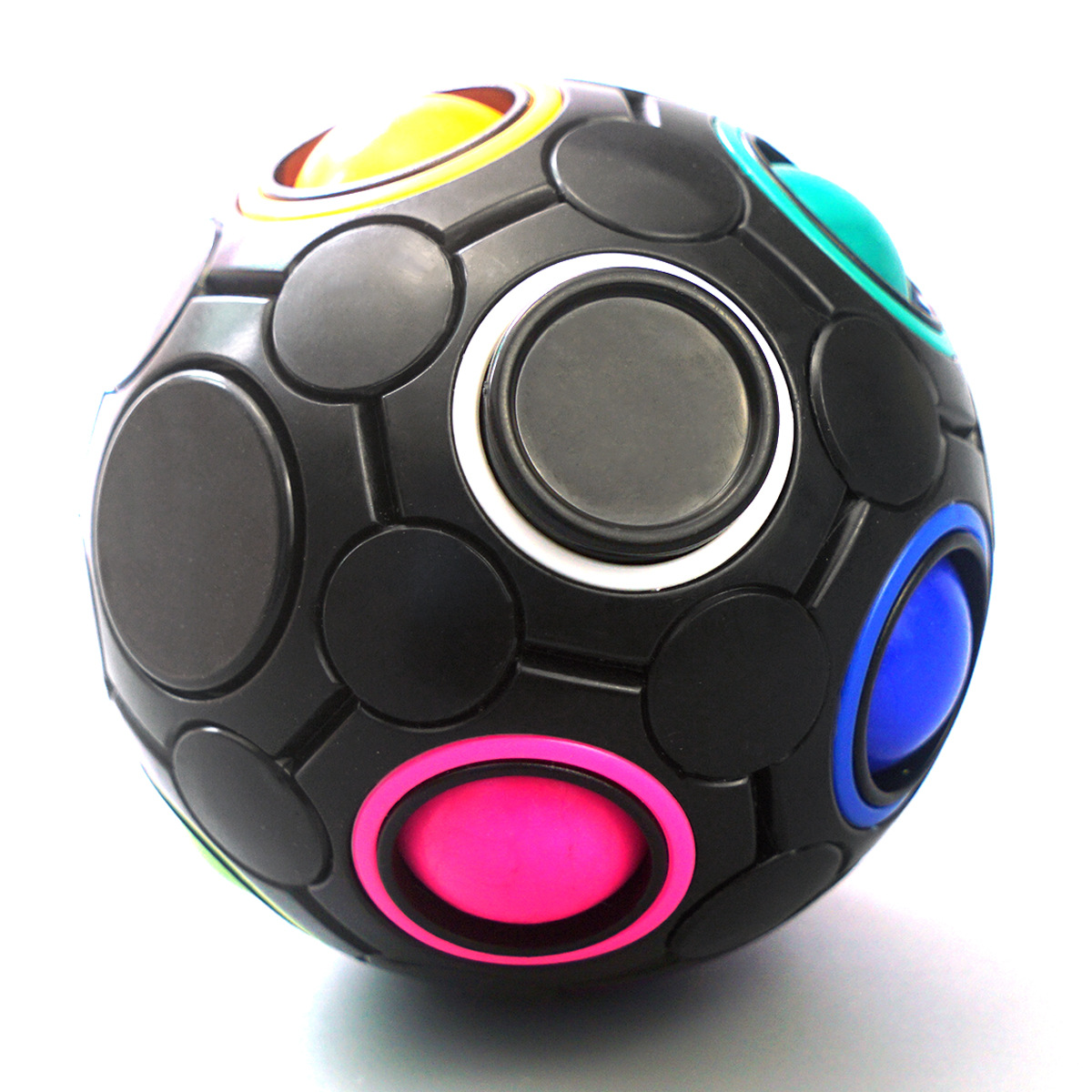 Voetbal Magische Kubus Antistress Cube Rainbow Puzzels Bal Educatief Fidget Speelgoed Leren Speelgoed Volwassen Kids Stress Reliever Speelgoed: YELLOW