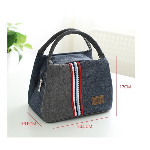 denim lunch bag thermal food insulated bag kids women or men casual cooler thermo picnic bag thermo lunch box: m