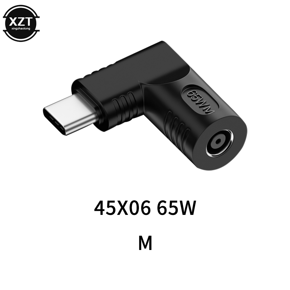 65W USB tipo C macho a DC 4,8*1,7 5,5*2,1 5,5*2,5 conector hembra de alimentación adaptador para ordenador portátil enchufe convertidor para Lenovo Hp Asus: Morado