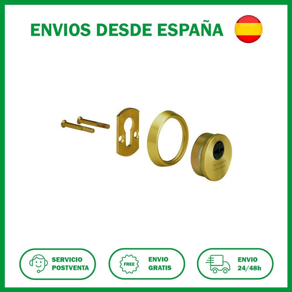 Escudo de seguridad Tesa E70026LN níquel. Escudo de seguridad de embutir Tesa E700L. Núcleo escudo: 2 placas de acero laminado de 2 milimetros de espesor.