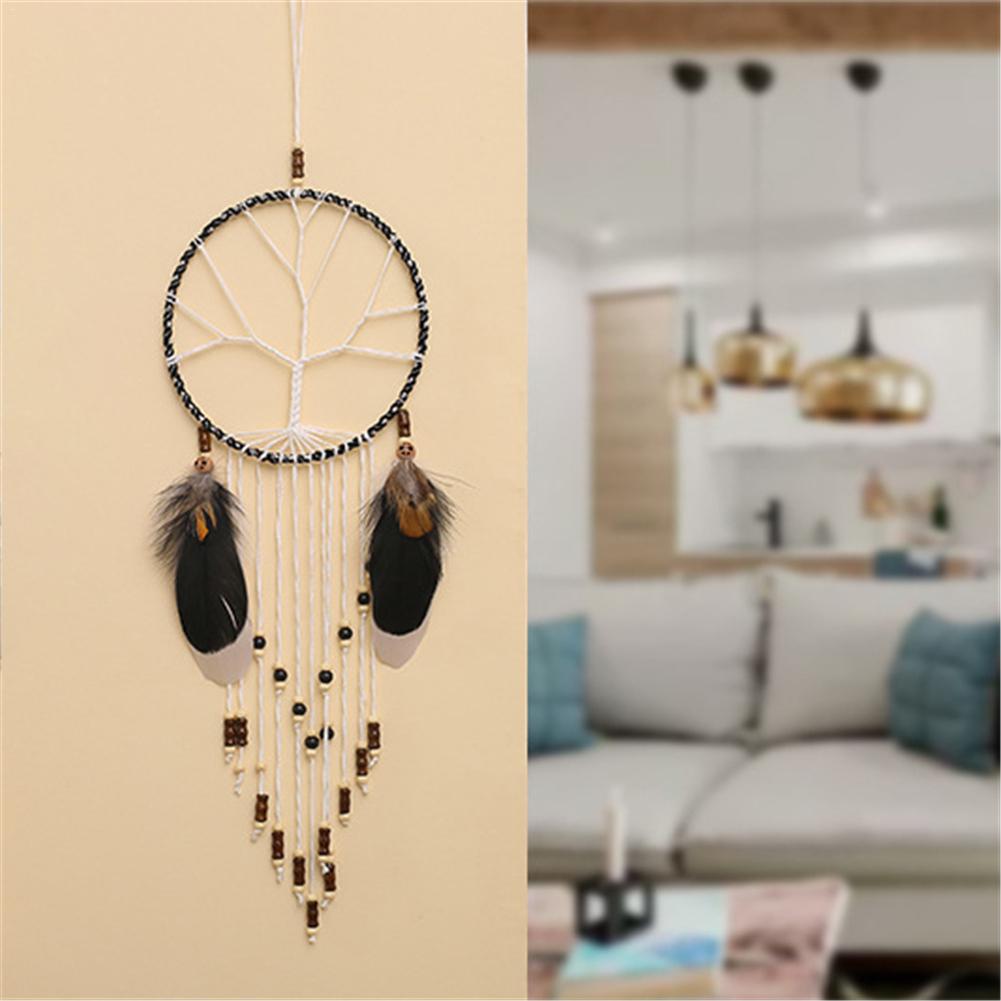 Atrapasueños de árbol misterioso, campanillas de viento, adornos de cazador de sueños indio hechos a mano, decoración para dormitorio interior