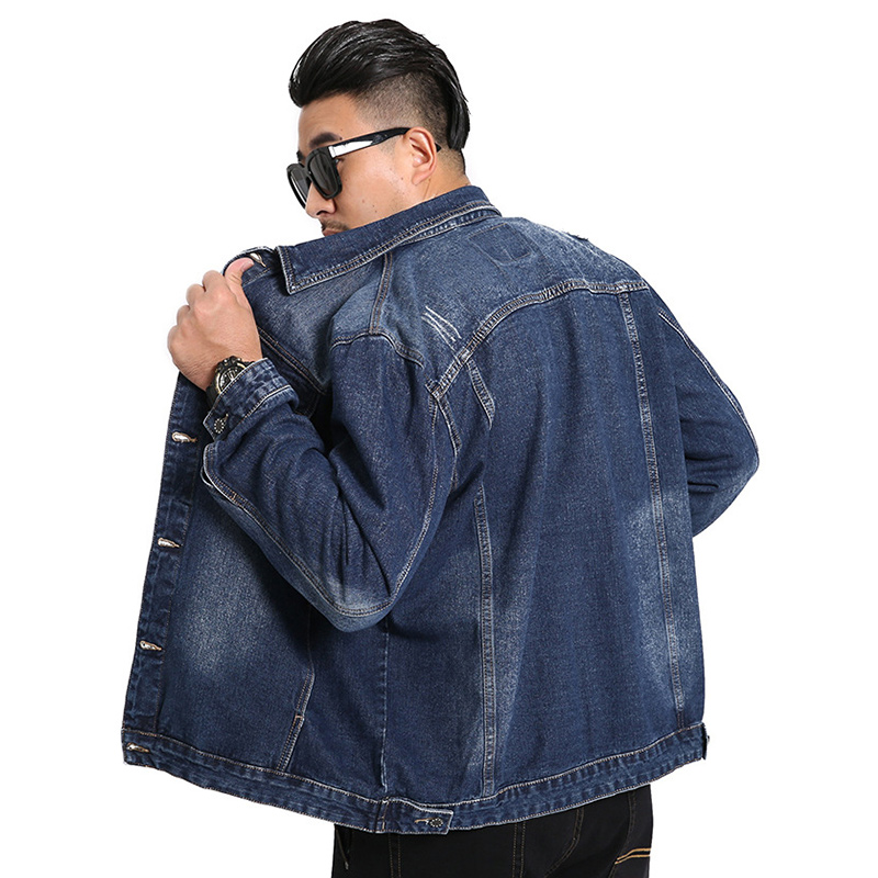 Herr plus size 7xl jeansjacka herr europeiska och amerikanska lapel lös stor jacka plus size herrkläder