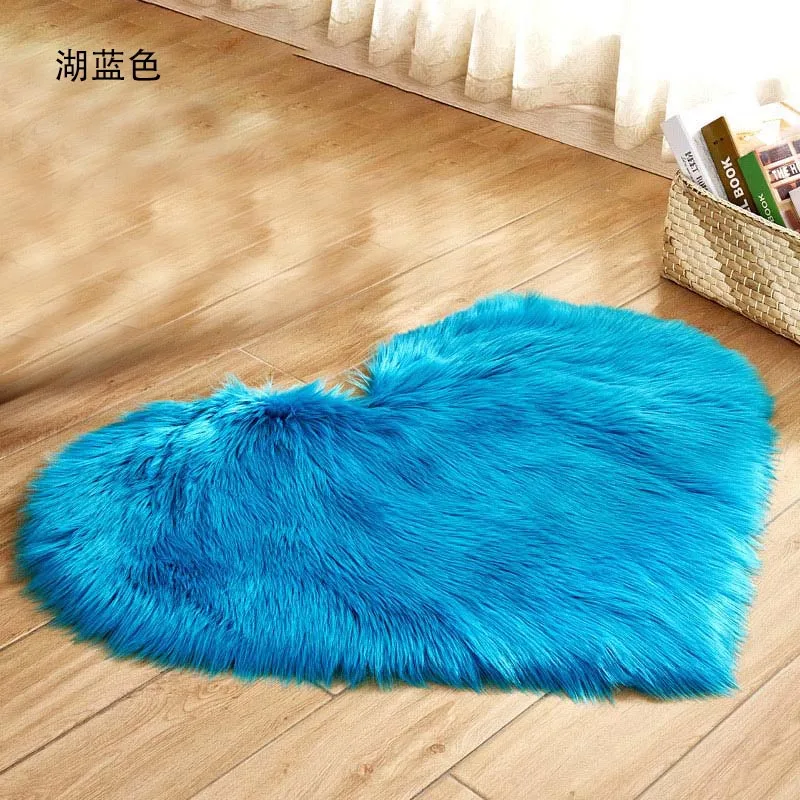 Alfombra peluda larga, alfombra peluda azul, blanca y rosa, alfombras de piel con forma de corazón, lana suave Artificial, piel de oveja, alfombra para puerta de dormitorio y habitación de bebé: Gris claro