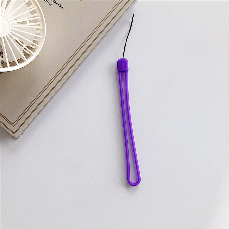 Liquid Soft Rubber Silicone String Wrist Lanyard for Keys Mobile Phone Charm Strap for iPhone Samsung Huawei Finger Ring Pendant: Purple