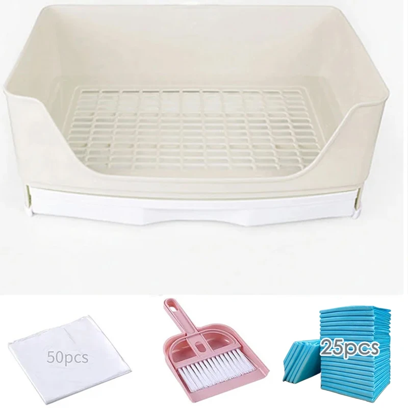 Lettiera per conigli extra large Toilette per coniglietto con cassetto 50 pellicole per toilette per animali domestici 25 Set per la pulizia del tampone per l'addestramento della toilette Piccola scatola per animali domestici: SCARLET