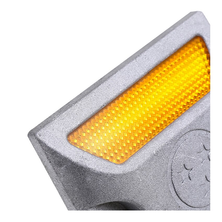 5pcs LED Road Guide Light Reflective Spike Cast Aluminum Beads Dual Protuberant Signpost Ground Reflective Spike Raised Sign