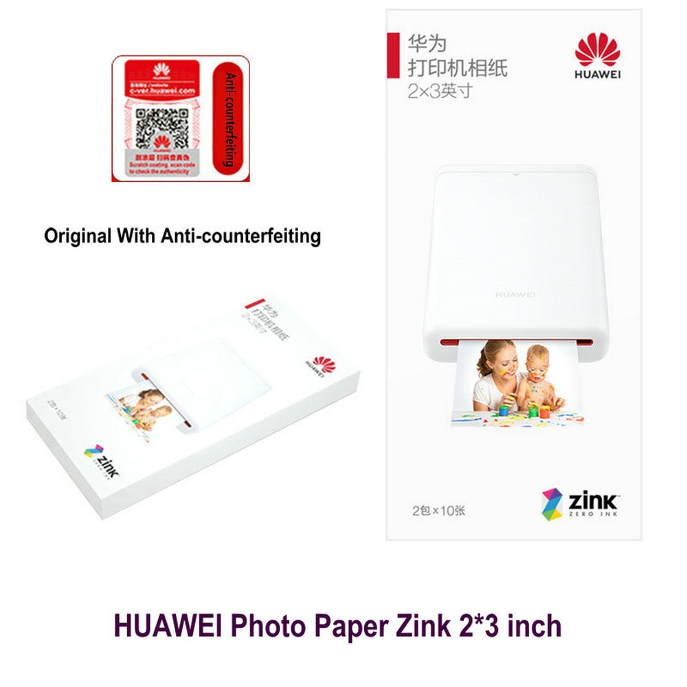 Originele Huawei Zink 2*3 Inch 50*76Mm Fotopapier Voor Huawei Foto Printer CV80 Canon Zoemini lg PD261 251 233 239SP