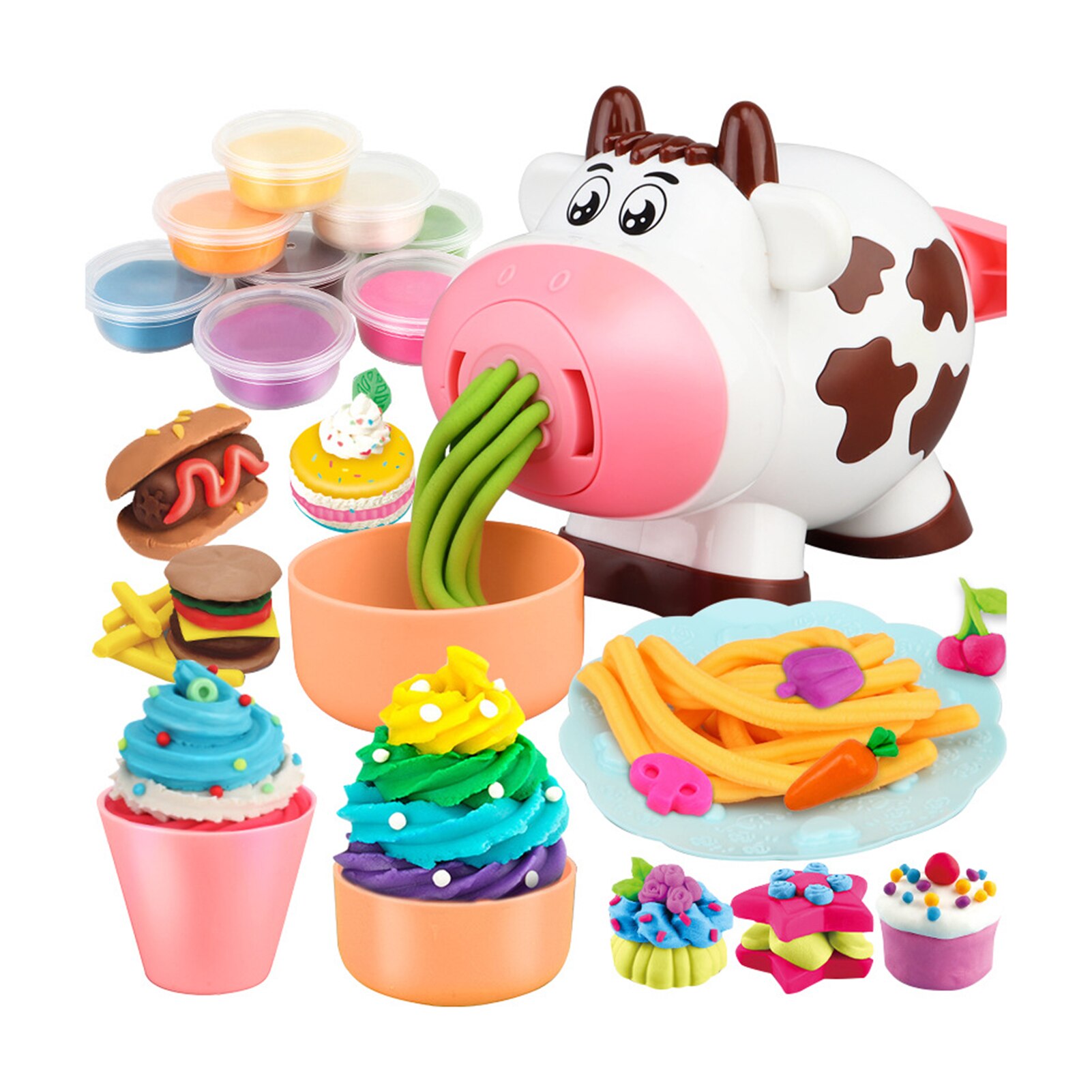 Machine à nouilles de cochon jouet pour enfants, boue colorée, pâte à modeler, maison de jeu Non collante