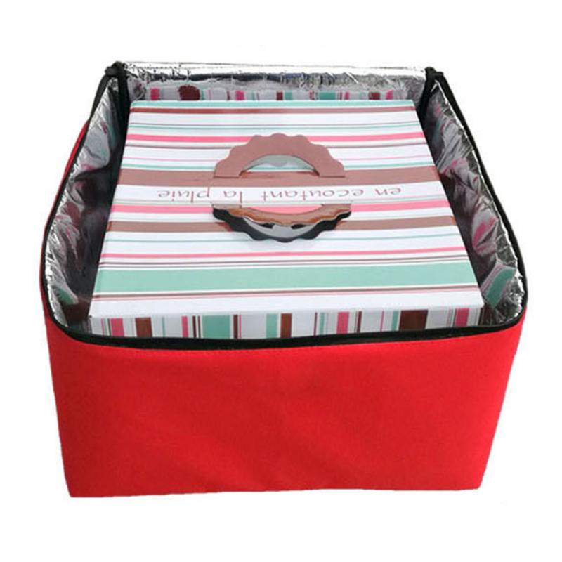 16 Inch Portable Red Strength Thermal Pizza Bag Holder Container Box Easy Use Oxford Cloth Fresh Food Insulated Storage