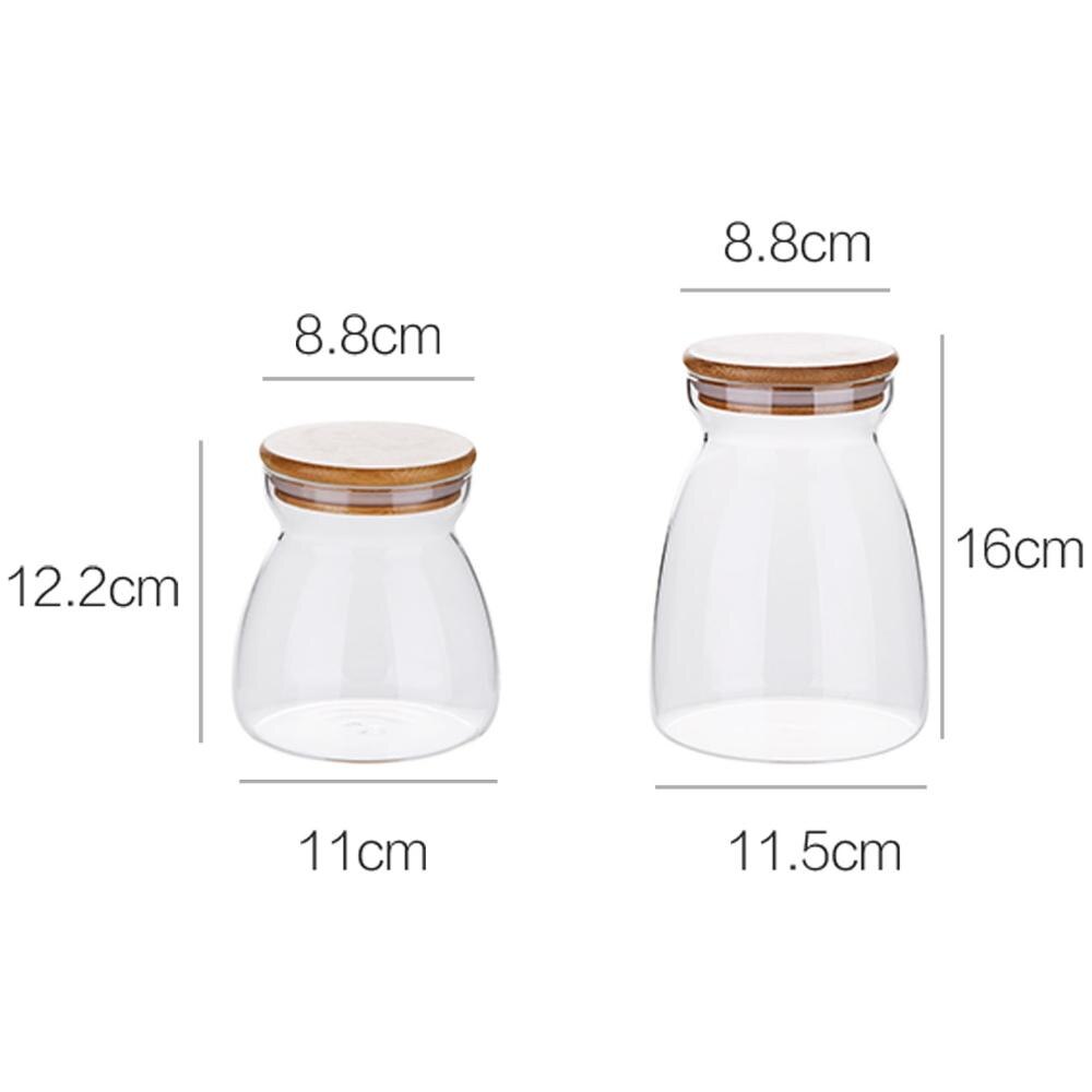 OTHERHOUSE Kitchen Storage Containers Transparent Glass Food Storage Jar Bottle Wood Plug Cereal Container Kitchen Organizer