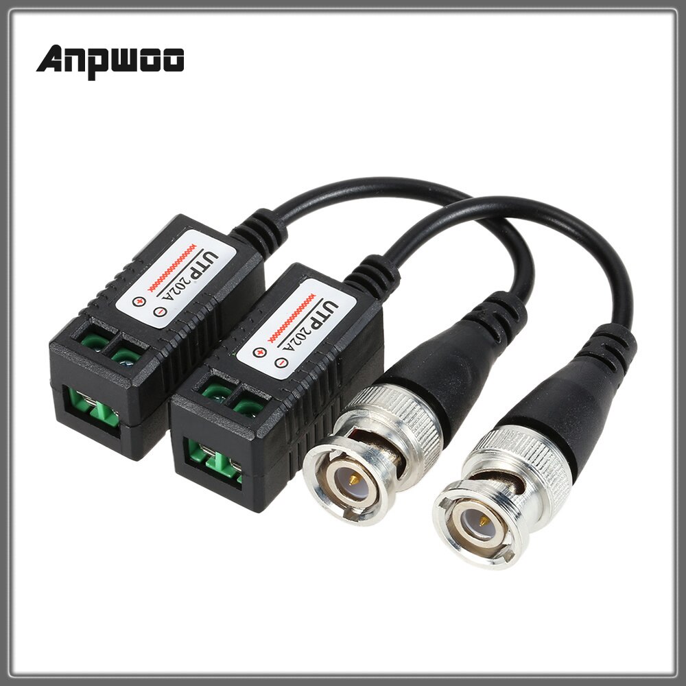 2pcs High Definition AHD HD CVI HDTVI BNC To UTP Cat5 Video Balun Passive Transceivers Adapter Transmitter 300m LCC ESCAM 202A