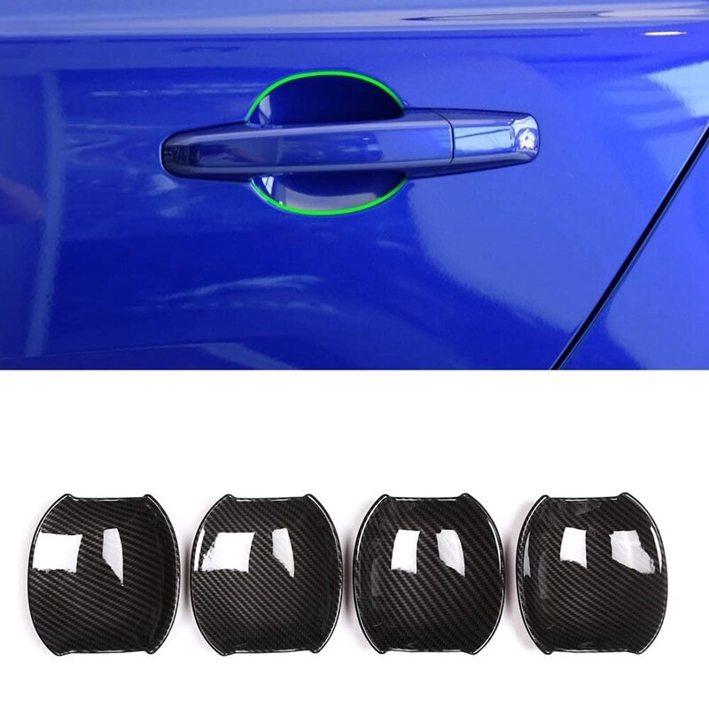 CheroCar Carbon Fiber Door Handle Bowl Covers – For Jeep Wrangler JK 2007-2018 – 4-Piece Set