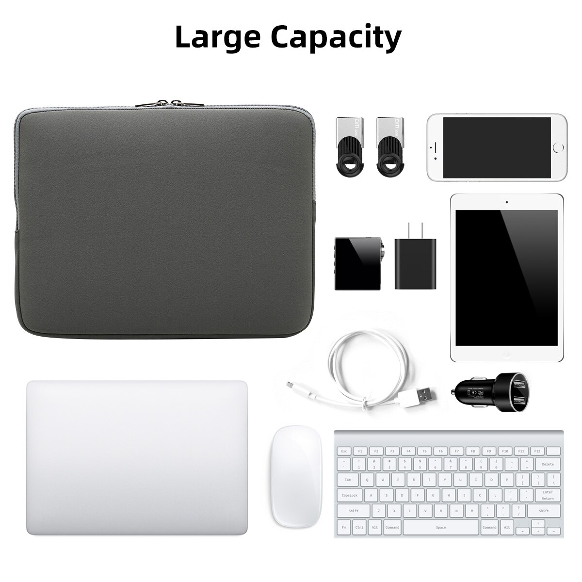 Waterproof Laptop Inner Bag for Macbook / Xiaomi 11 / 13-15 Inch - Anti-vibration - Light Grey