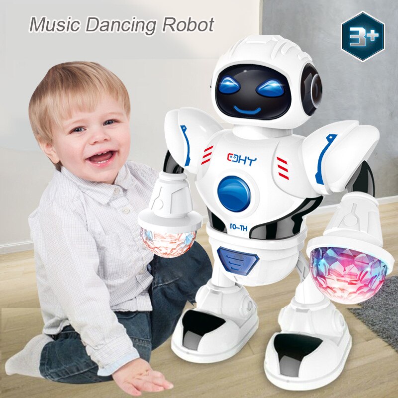 Musica Danza Robot Per I Bambini Del Bambino Danza Musicale Robot Giocattolo Ragazzi Rotante Smart Giocattoli Regali di Natale Action Figures E Giocattoli trasformatore