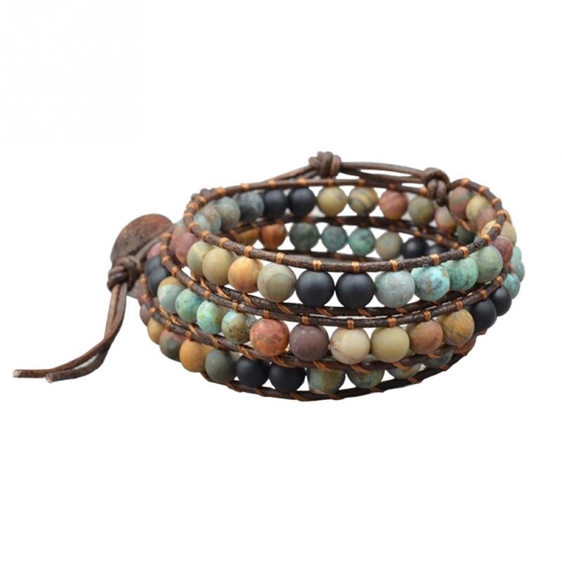 Milangirl chakra pulseira jóias artesanal multi cor natural tubo de pedra contas envoltório pulseira casais pulseiras presentes: CR6674
