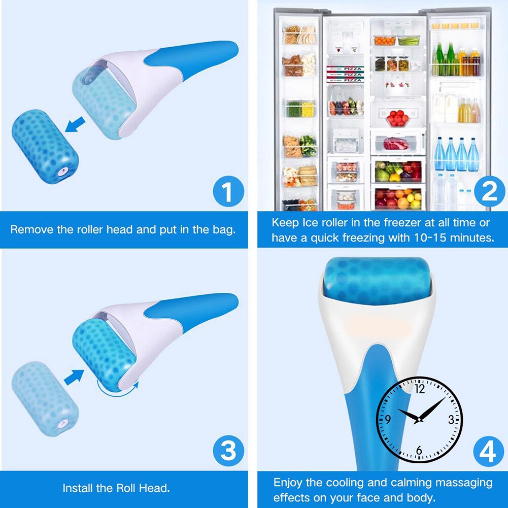 Ijs Massage Roller Pijnbestrijding Koele Roll Tool Verminderen Donkere Kringen Roodheid Voor Wallen Migraine Schoonheid Cooling Apparaat