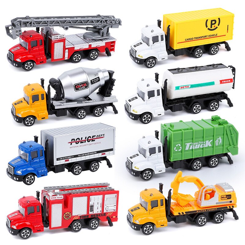 CHILDREN'S Toy 1:64 Alloy Car Model Engineering Police Series Model Colorful Box Packaging