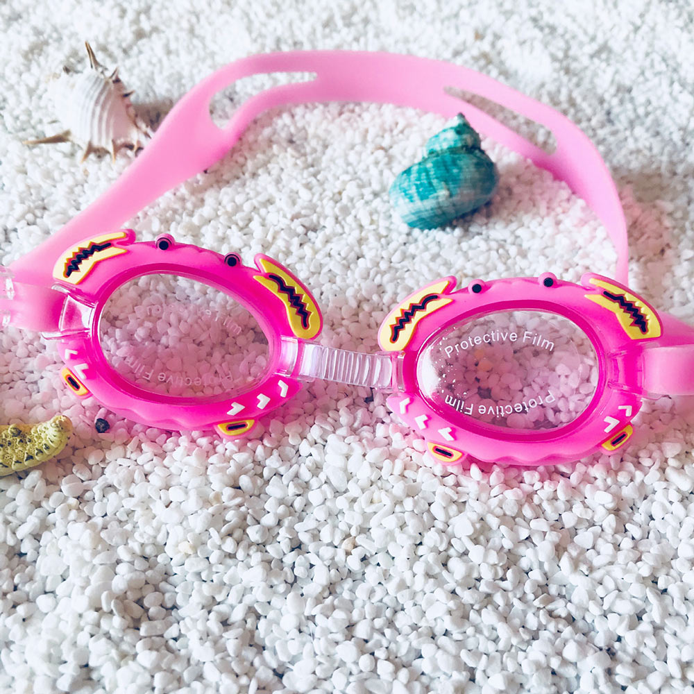 Children Swimming Glasses With Glasses Case Baby Swim Eyeglasses Kids Swimming Goggles Cartoon Silicone Anti Fog