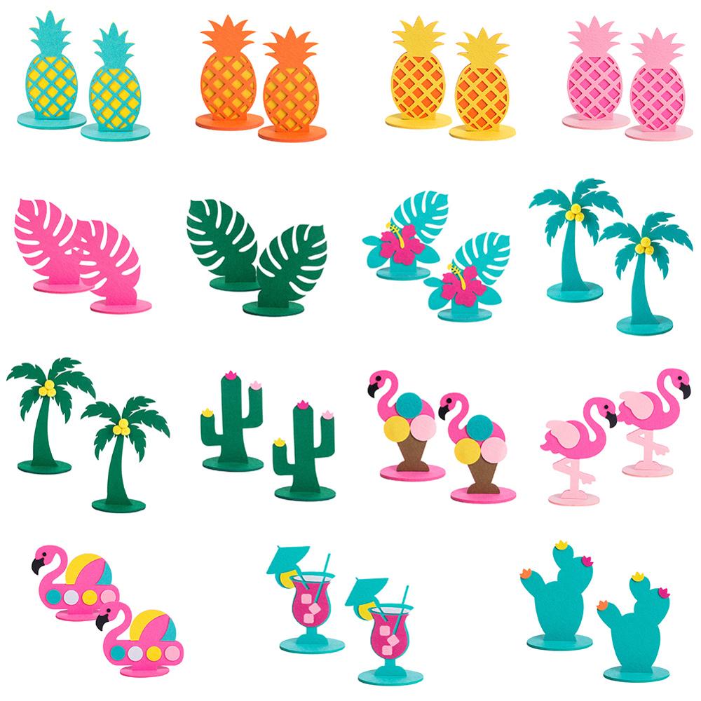 Décoration de Table de fête hawaïenne, cocotier Tropical d'été, plage, fête d'anniversaire, tortue, feuilles, flamand rose, Cactus