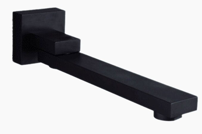 wall mounted faucet spout Square and Round brass chrome or black or brushed gold or gray spout shower faucet accessories SP090: black